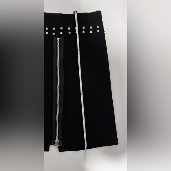 Vintage 90s Y2K Tripp NYC Twill Pyramid Studded zip Black Skirt 5 - Picture 9 of 11